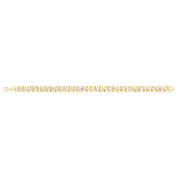 Solid gold curb bracelet, 9.50 g — shown square on a plain background.