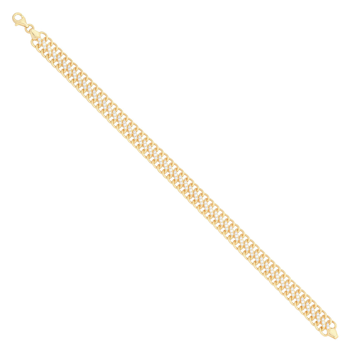 Solid gold curb bracelet, 10.25 g — shown at an angle across the frame.