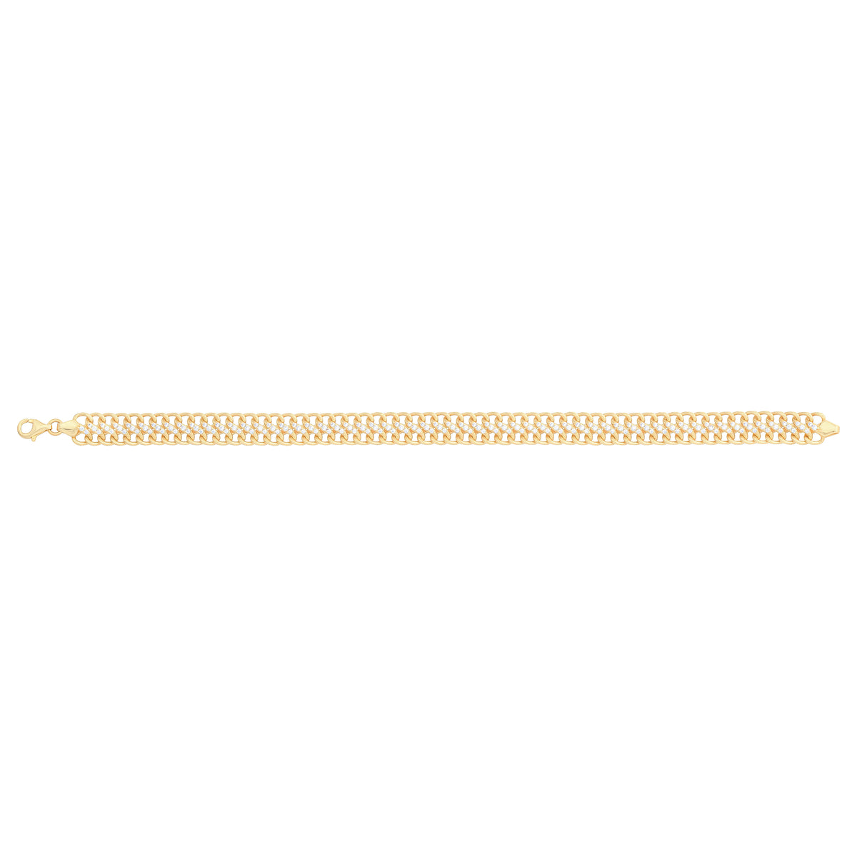 Solid gold curb bracelet, 10.25 g — shown square on a plain background.