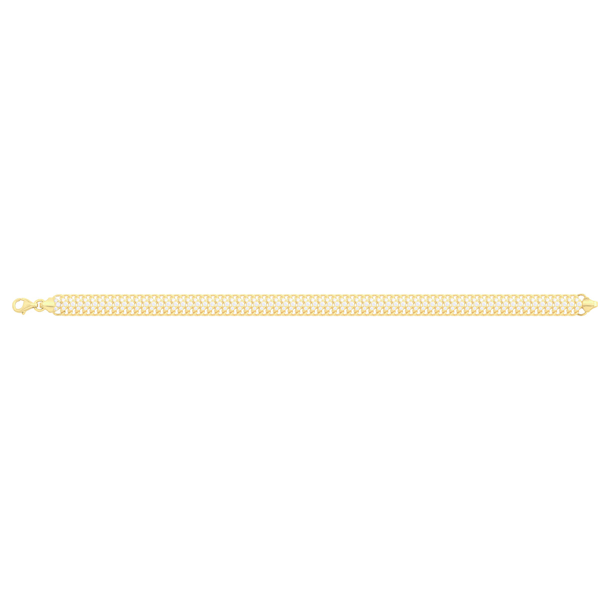 Solid gold herringbone bracelet, 8.70 g — shown square on a plain background.