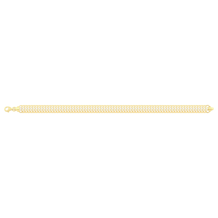 Solid gold herringbone bracelet, 8.70 g — shown square on a plain background.