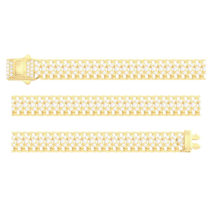 Solid gold braided bracelet, 10.45 g — shown in three rows across the frame.