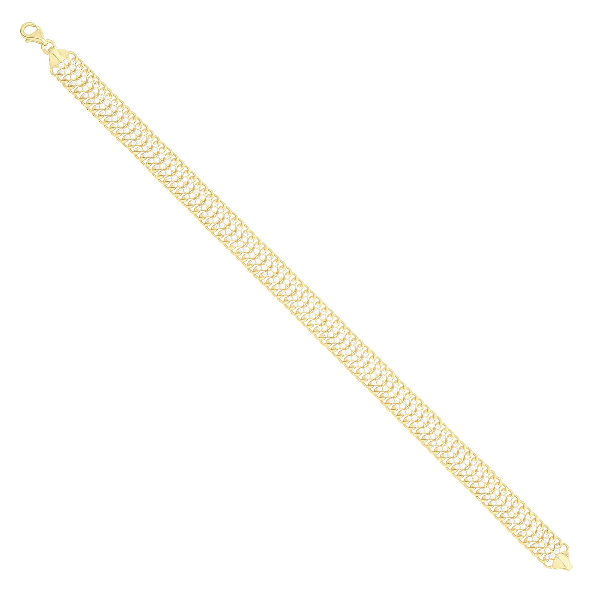 Solid gold herringbone bracelet, 11.00 g — shown at an angle across the frame.
