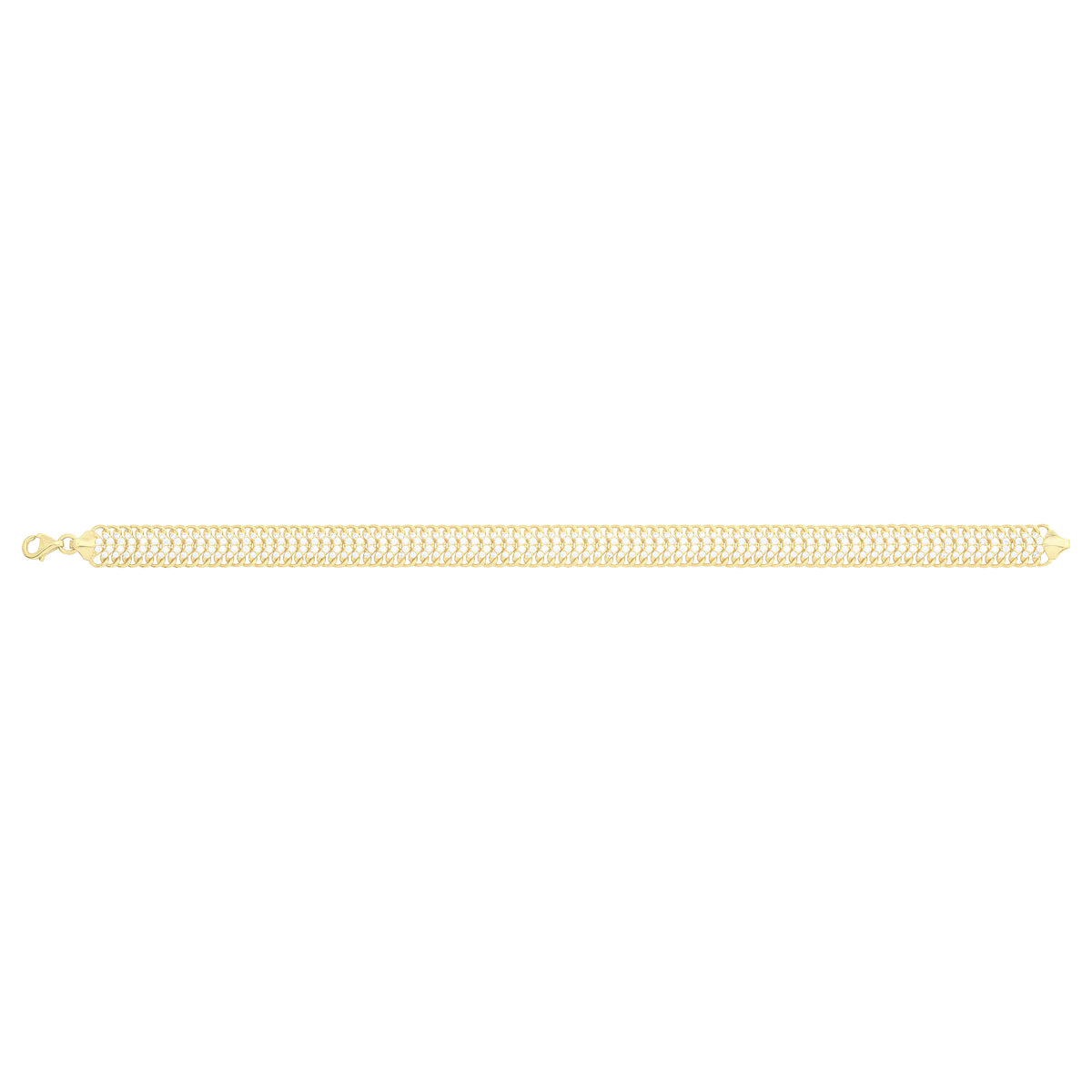 Solid gold herringbone bracelet, 11.00 g — shown square on a plain background.