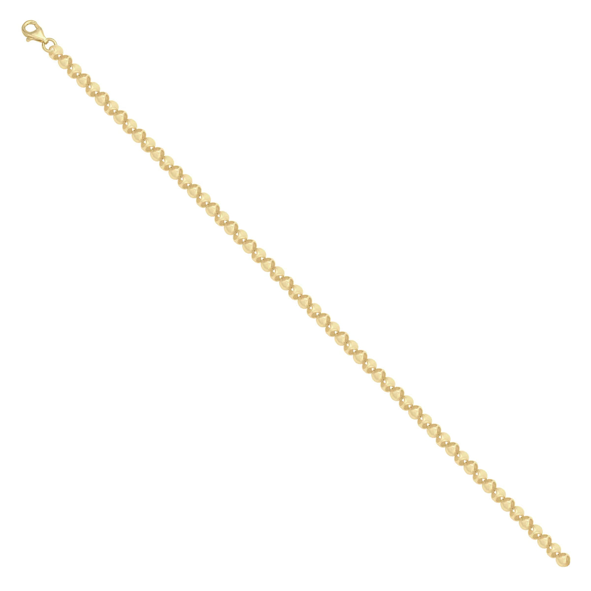 Solid gold bead bracelet, 4.50 g — shown at an angle across the frame.
