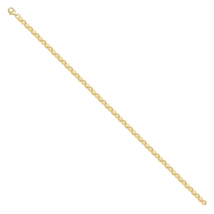 Solid gold bead bracelet, 4.50 g — shown at an angle across the frame.