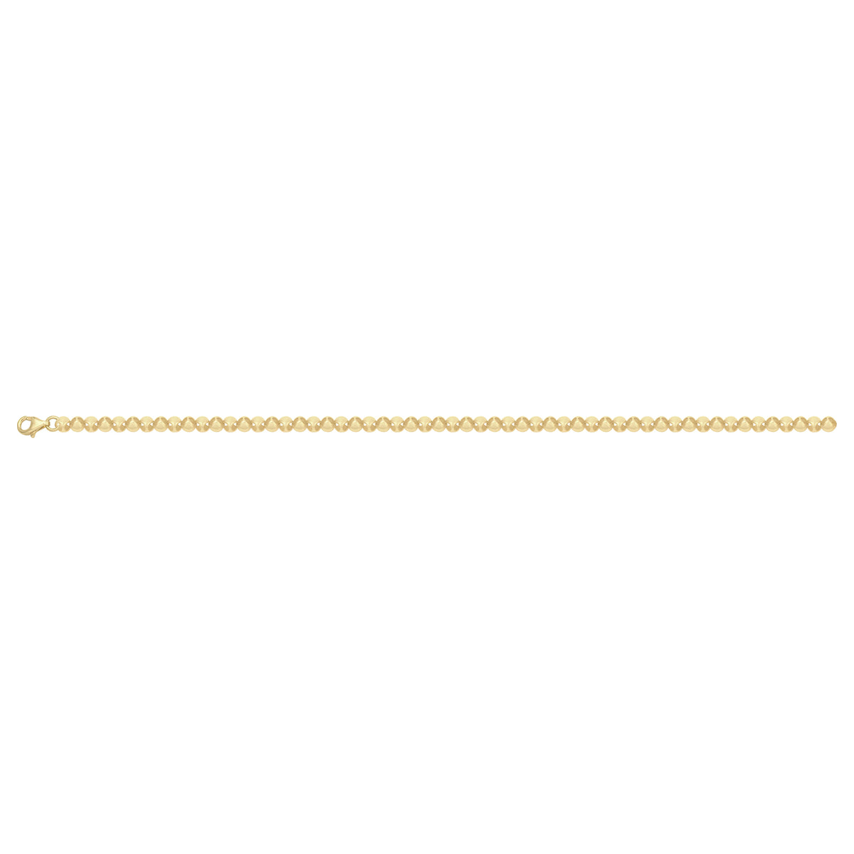 Solid gold bead bracelet, 4.50 g — shown square on a plain background.