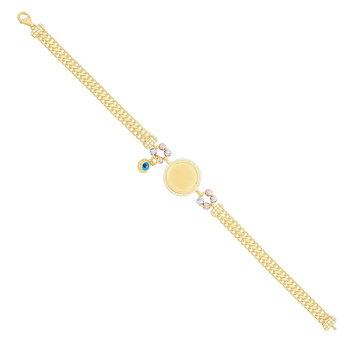 Solid gold braided bracelet, 8.10 g — shown at an angle across the frame.
