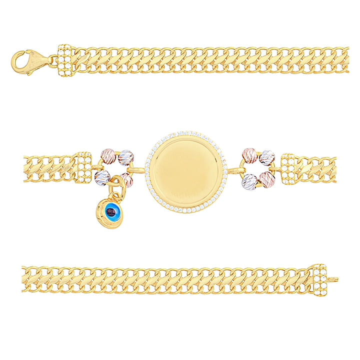 Solid gold braided bracelet, 8.10 g — shown in three rows across the frame.