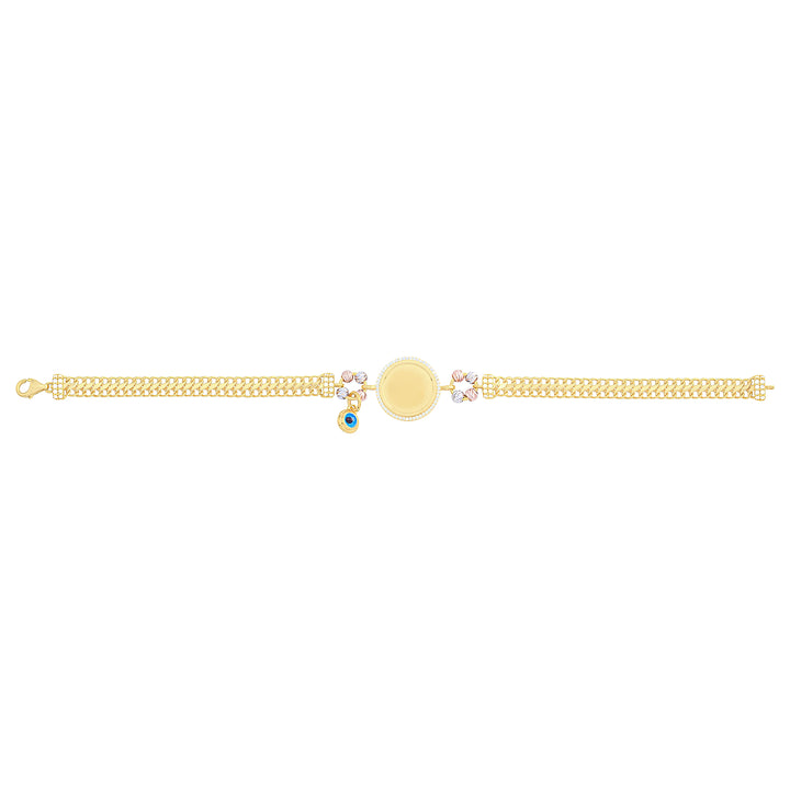 Solid gold braided bracelet, 8.10 g — shown square on a plain background.