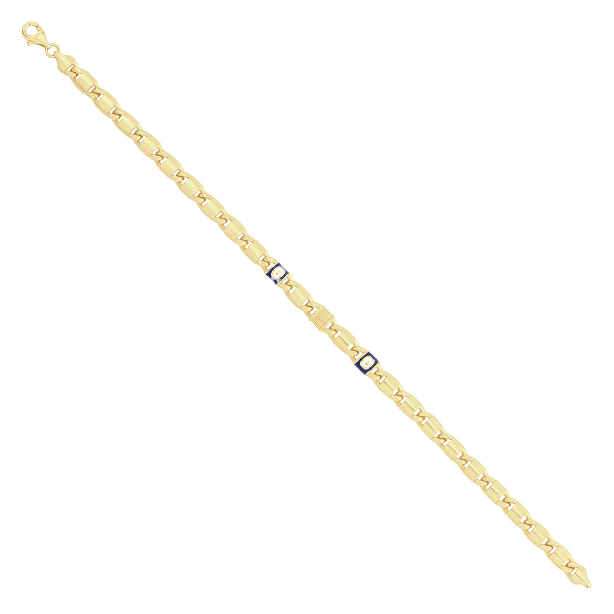 Solid gold fancy link bracelet, 8.20 g — shown at an angle across the frame.