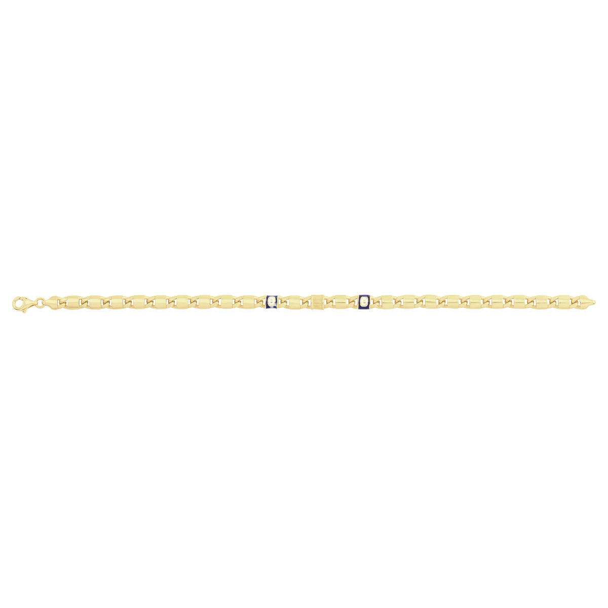 Solid gold fancy link bracelet, 8.20 g — shown square on a plain background.