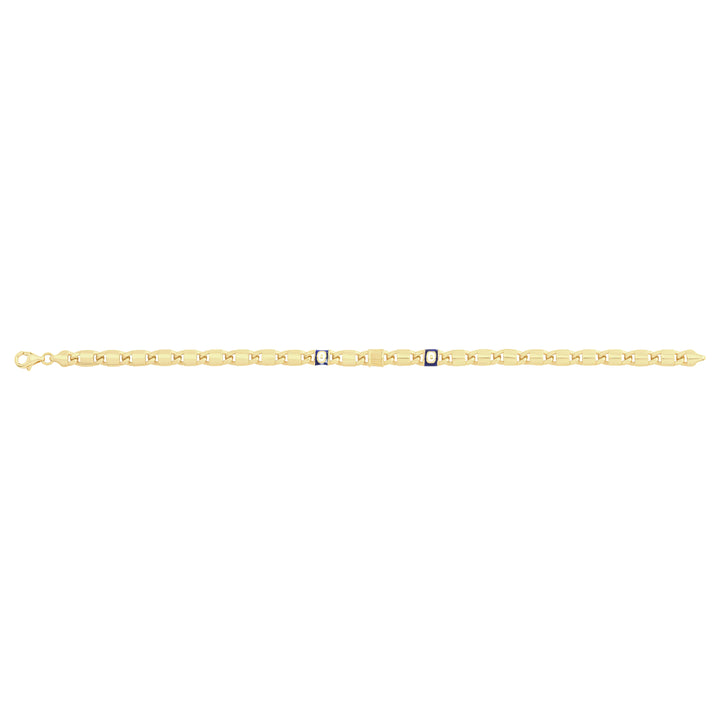 Solid gold fancy link bracelet, 8.20 g — shown square on a plain background.