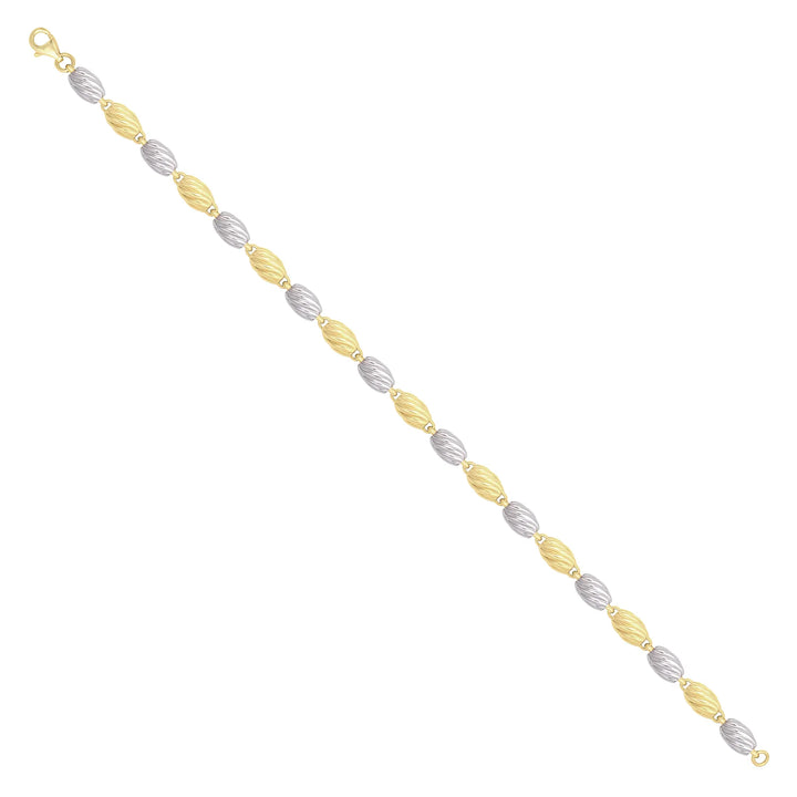 Solid gold bead bracelet, 5.80 g — shown at an angle across the frame.
