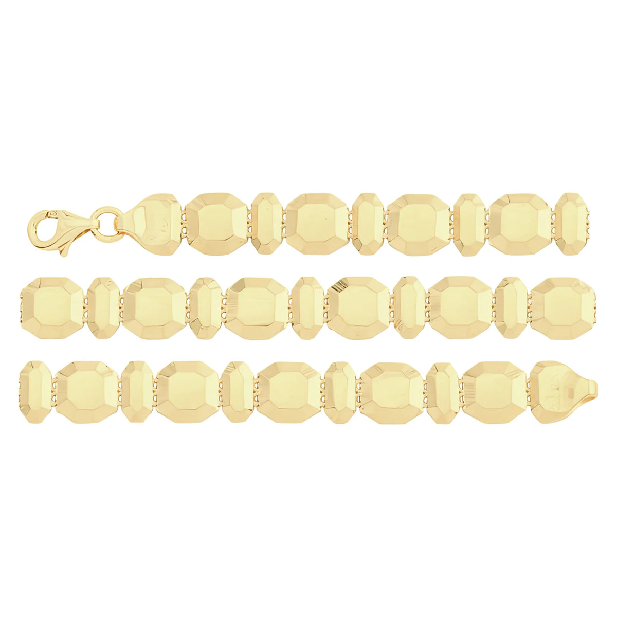 Solid gold bead bracelet, 5.60 g — shown in three rows across the frame.