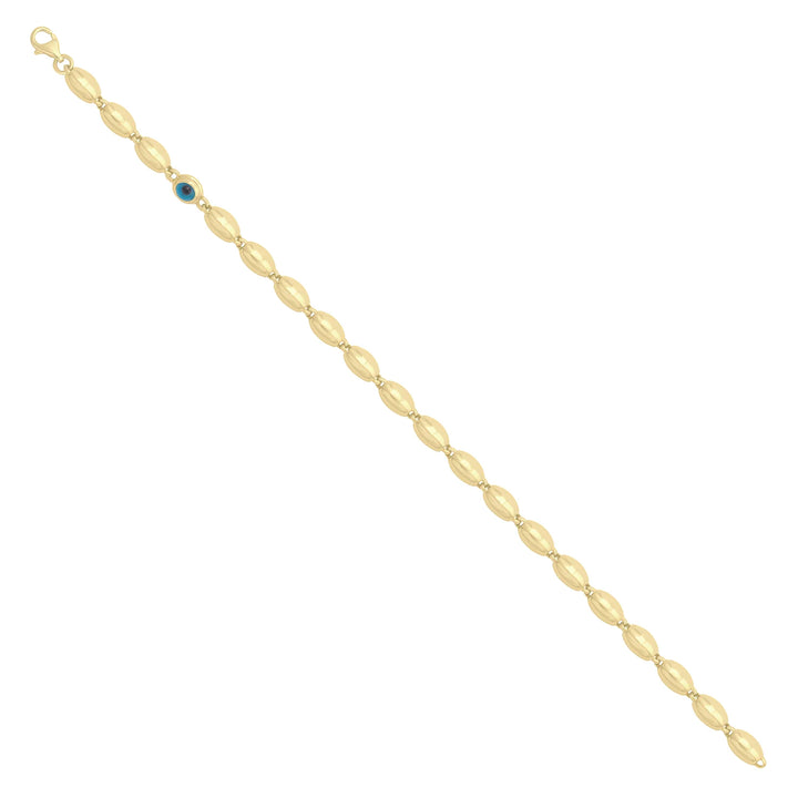 Solid gold bead bracelet, 6.10 g — shown at an angle across the frame.
