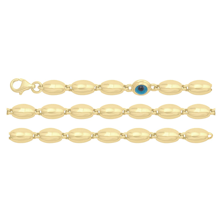 Solid gold bead bracelet, 6.10 g — shown in three rows across the frame.