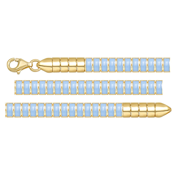 Solid gold id bracelet, 8.90 g — shown in three rows across the frame.