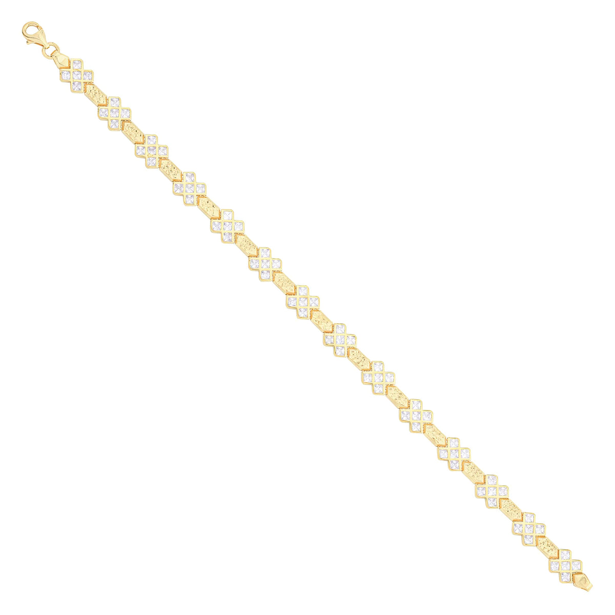 Solid gold fancy link bracelet, 7.95 g — shown at an angle across the frame.