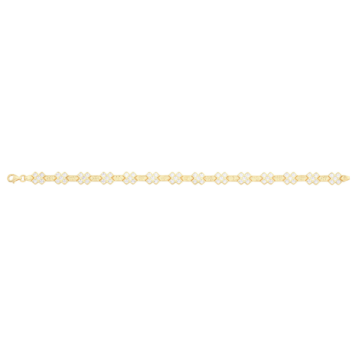 Solid gold fancy link bracelet, 7.95 g — shown square on a plain background.