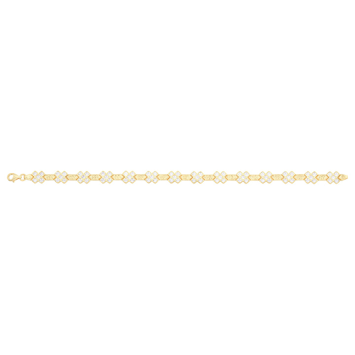 Solid gold fancy link bracelet, 7.95 g — shown square on a plain background.