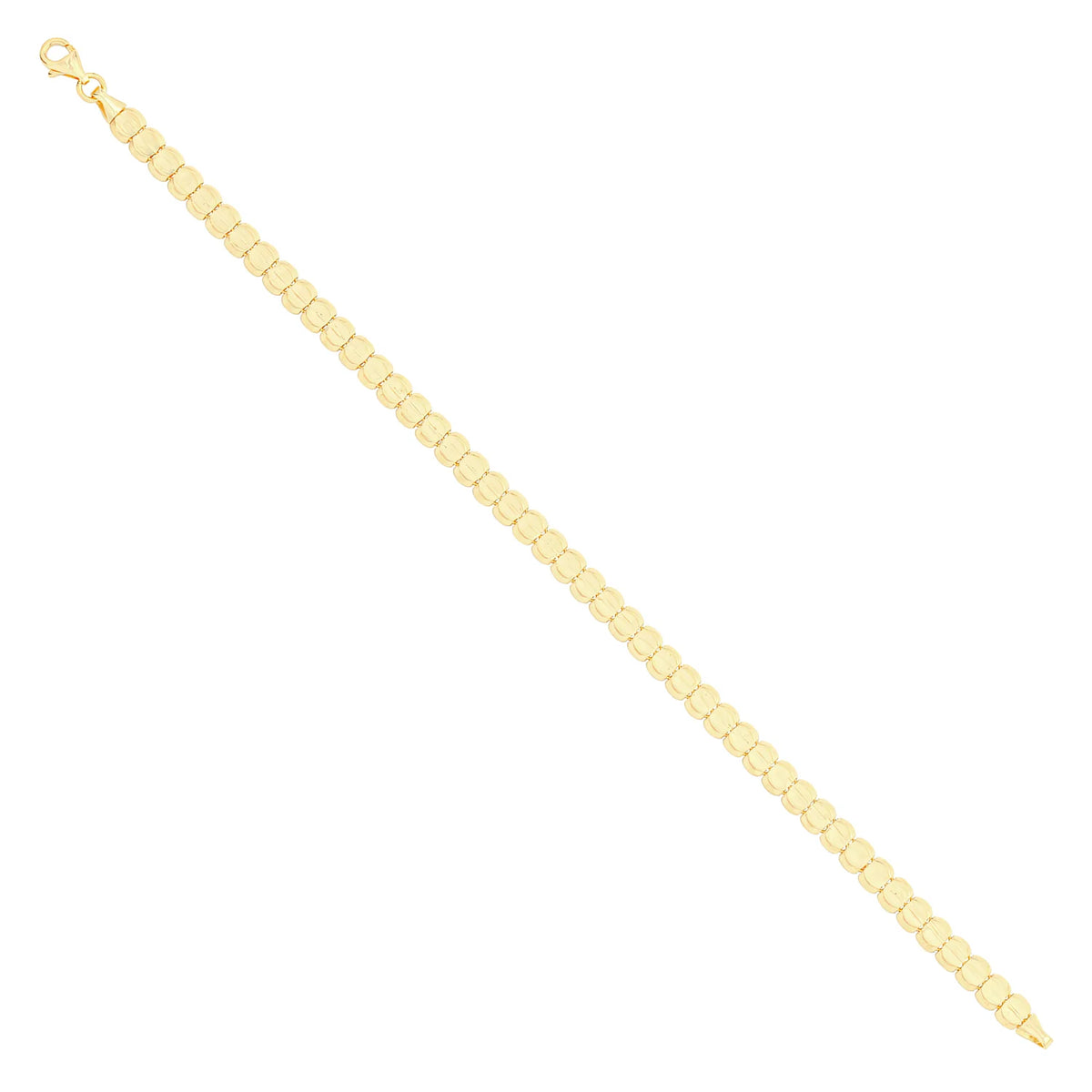 Solid gold bead bracelet, 6.10 g — shown at an angle across the frame.