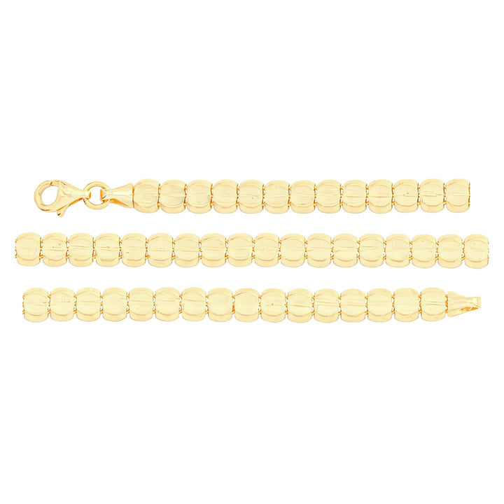 Solid gold bead bracelet, 6.10 g — shown in three rows across the frame.