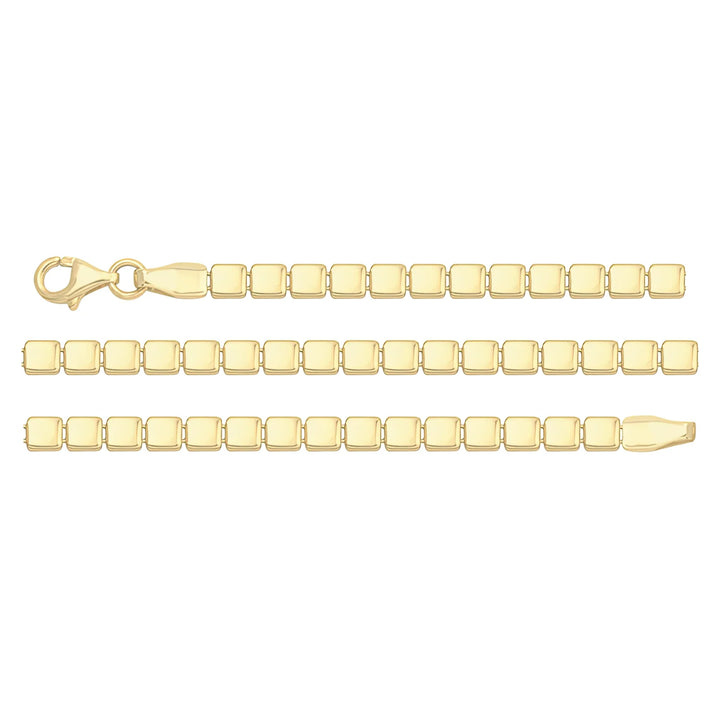 Solid gold id bracelet, 5.85 g — shown in three rows across the frame.