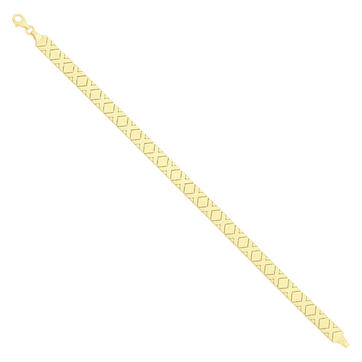 Solid gold id bracelet, 6.95 g — shown at an angle across the frame.