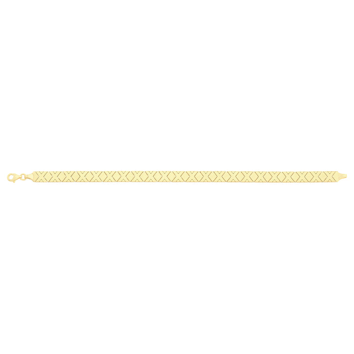 Solid gold id bracelet, 6.95 g — shown square on a plain background.