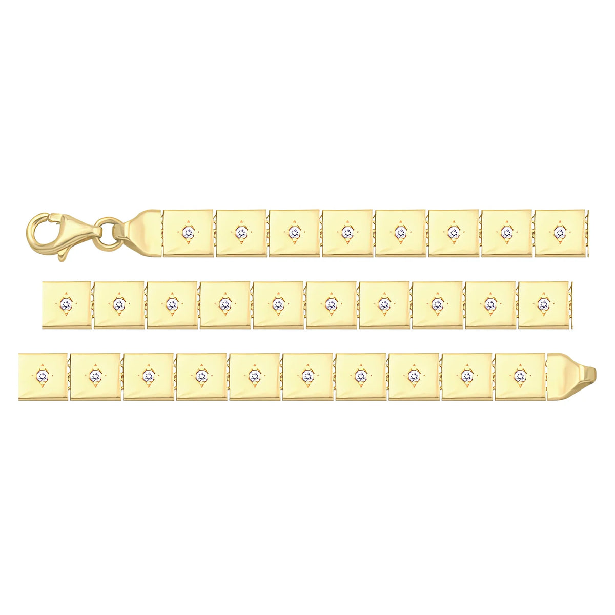 Solid gold id bracelet, 5.75 g — shown in three rows across the frame.