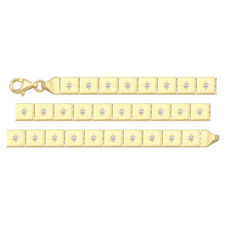 Solid gold id bracelet, 5.75 g — shown in three rows across the frame.