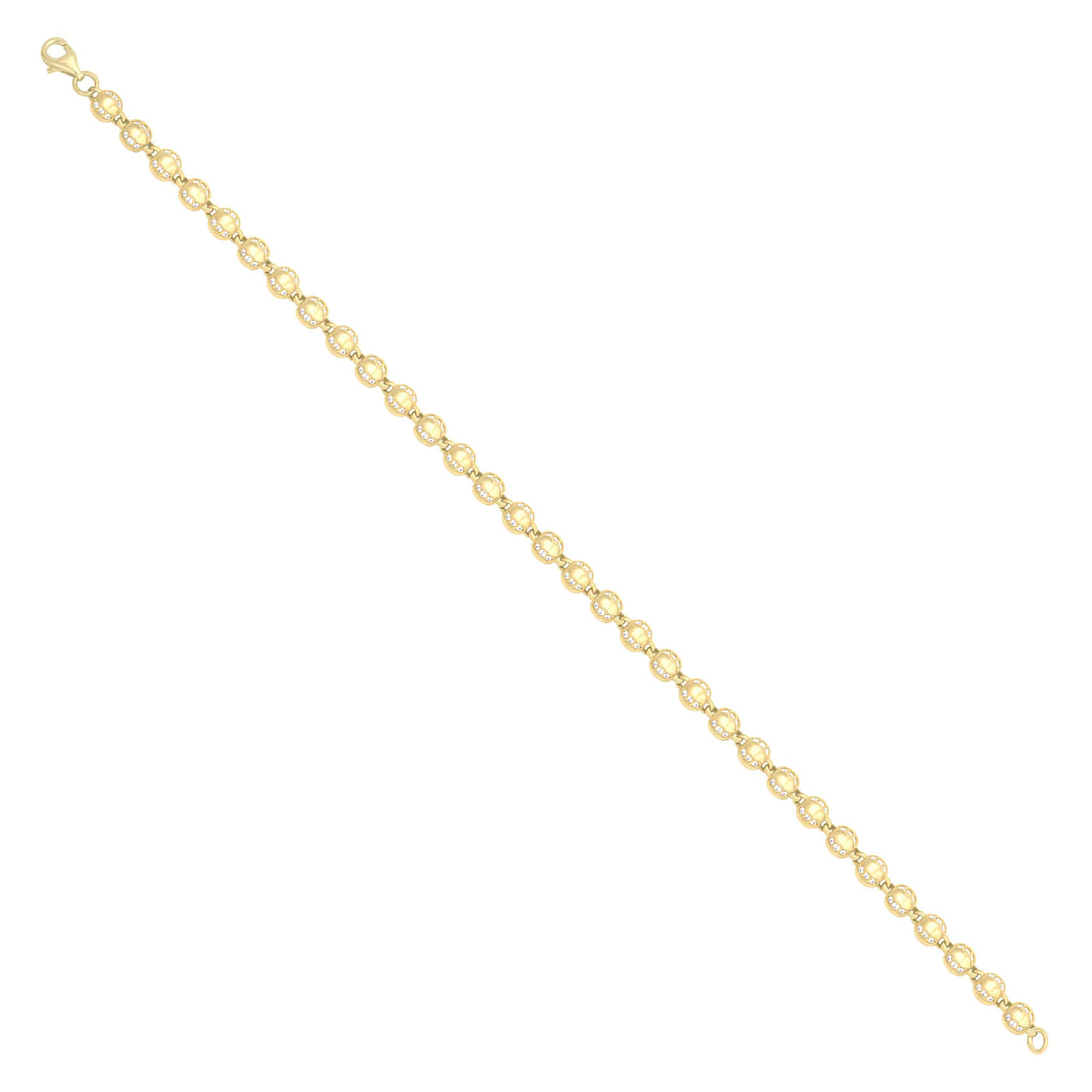 Solid gold bead bracelet, 8.10 g — shown at an angle across the frame.