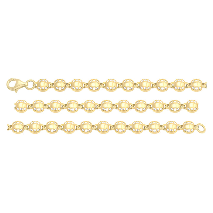 Solid gold bead bracelet, 8.10 g — shown in three rows across the frame.