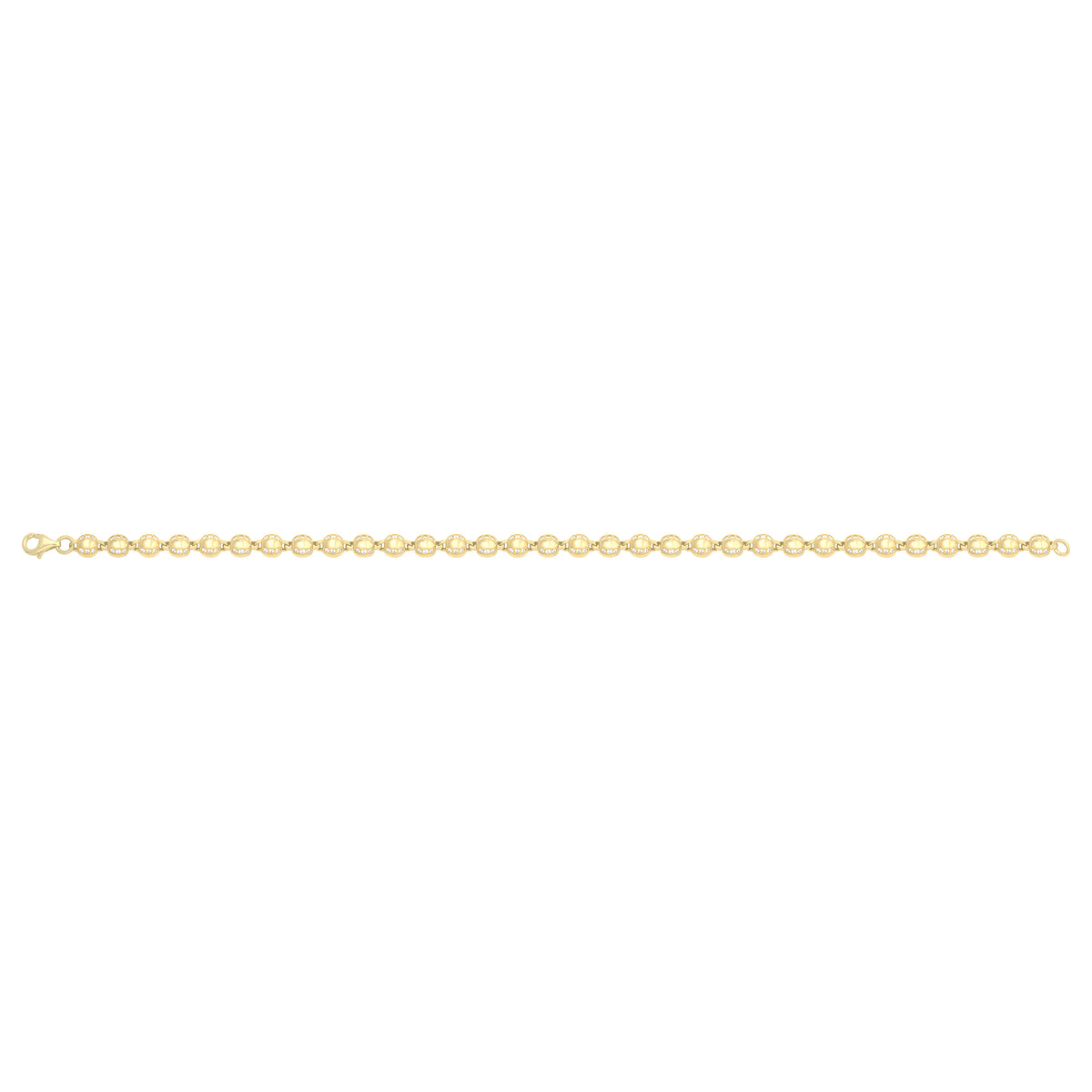 Solid gold bead bracelet, 8.10 g — shown square on a plain background.