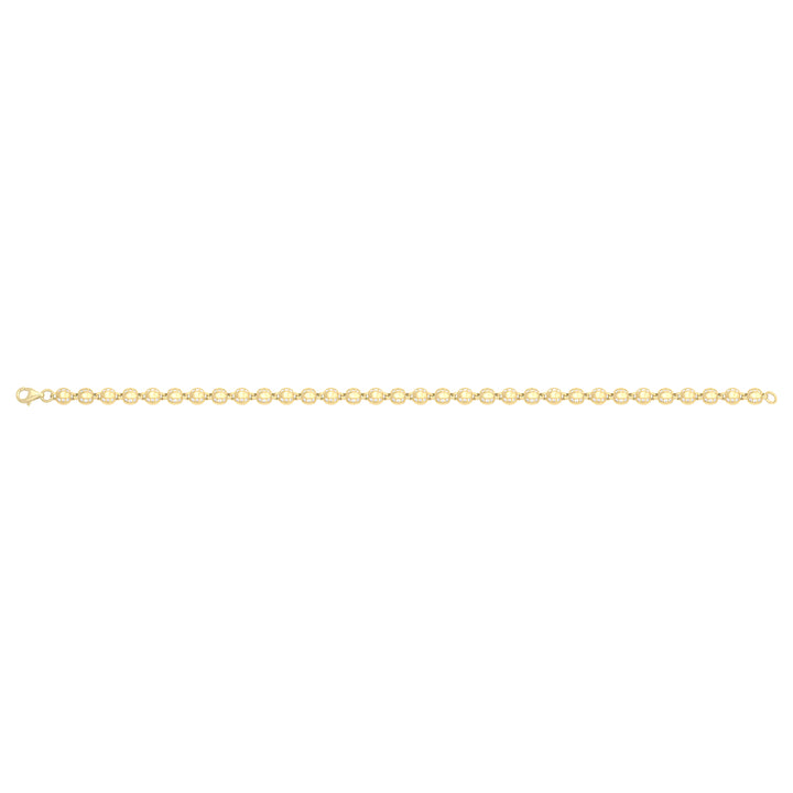 Solid gold bead bracelet, 8.10 g — shown square on a plain background.