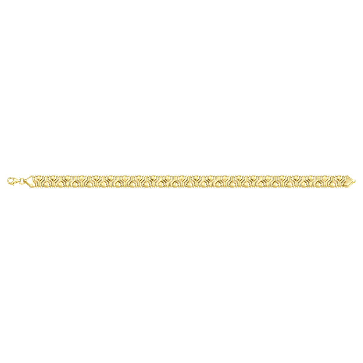 Solid gold fancy link bracelet, 10.20 g — shown square on a plain background.