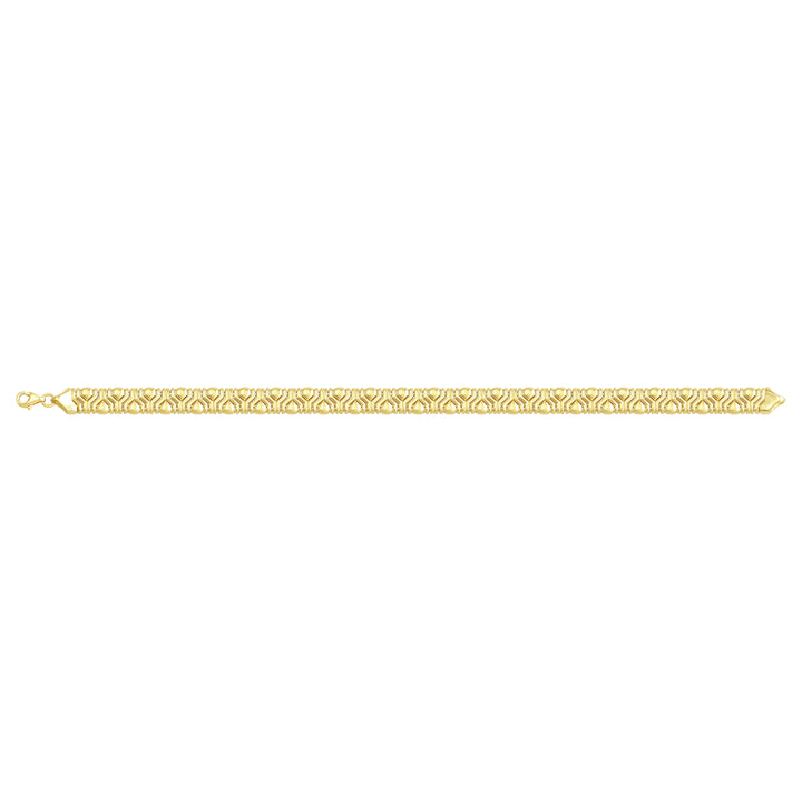 Solid gold fancy link bracelet, 10.20 g — shown square on a plain background.