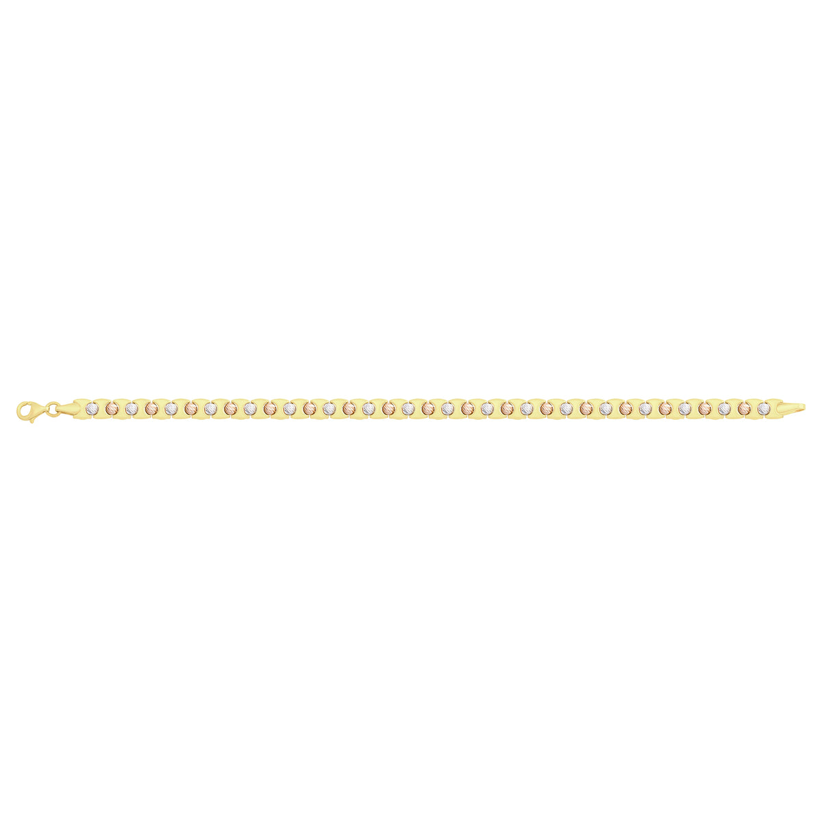 Solid gold bead bracelet, 6.75 g — shown square on a plain background.