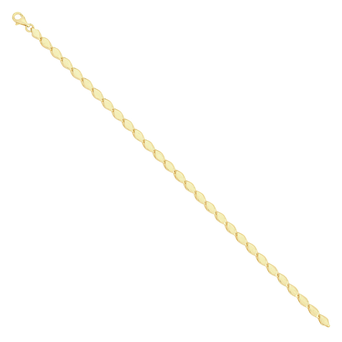 Solid gold bead bracelet, 4.35 g — shown at an angle across the frame.