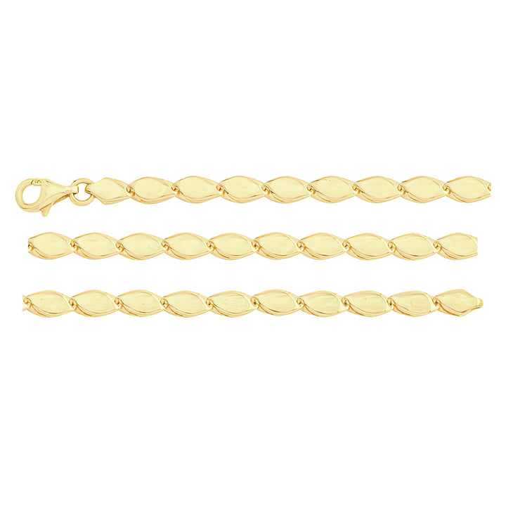 Solid gold bead bracelet, 4.35 g — shown in three rows across the frame.