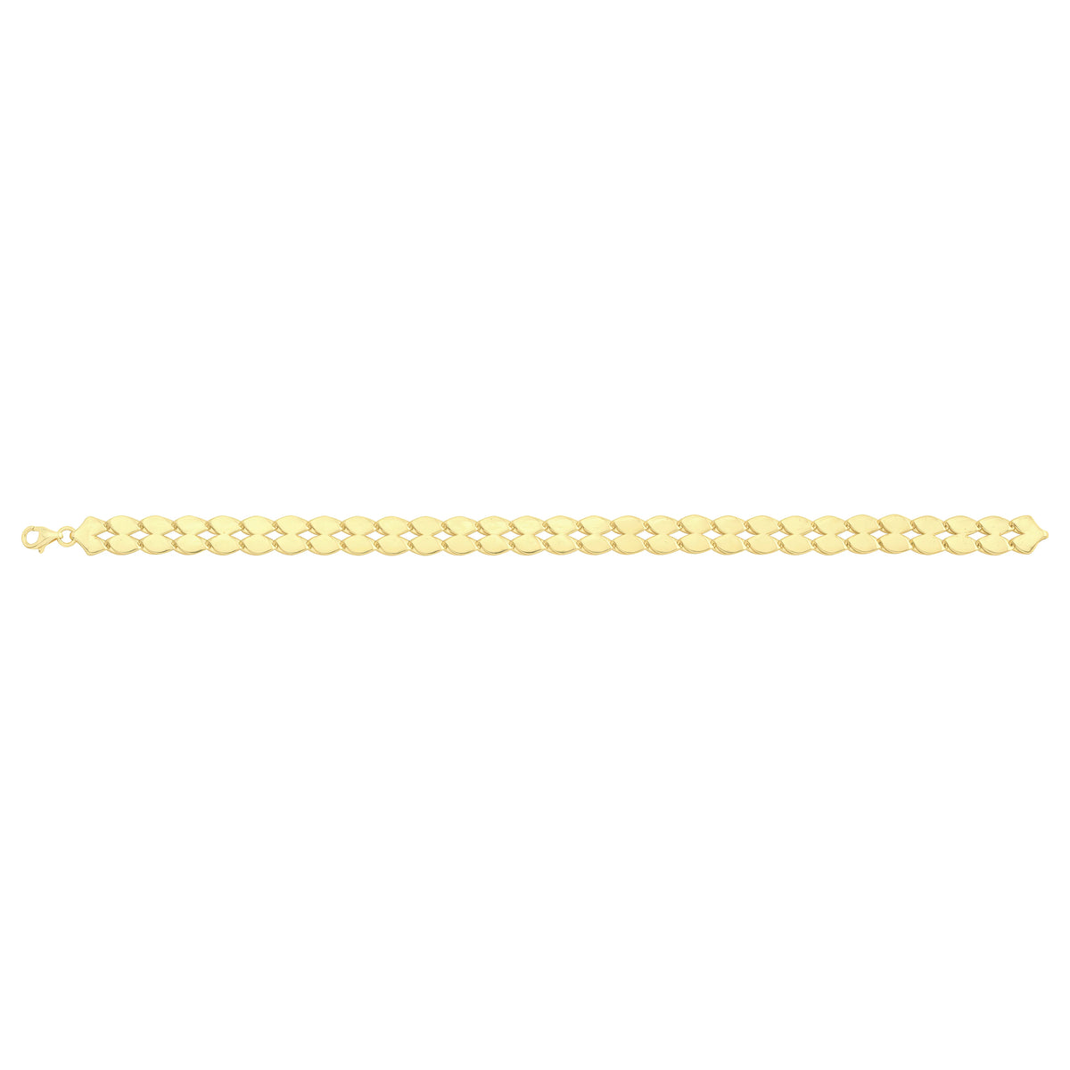 Solid gold braided bracelet, 9.30 g — shown square on a plain background.