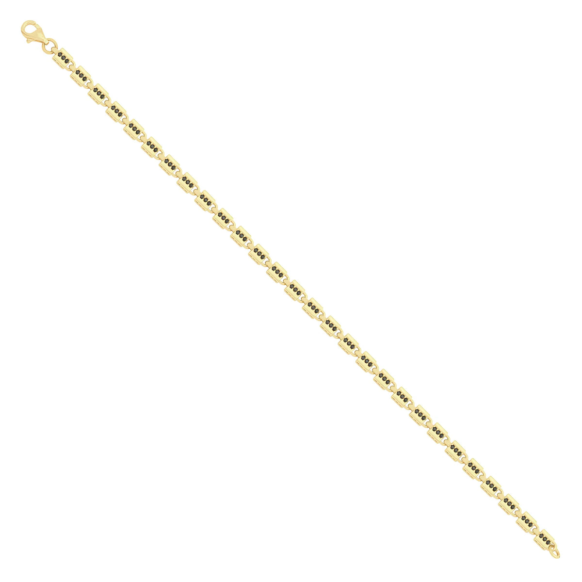 Solid gold bar link bracelet, 9.05 g — shown at an angle across the frame.