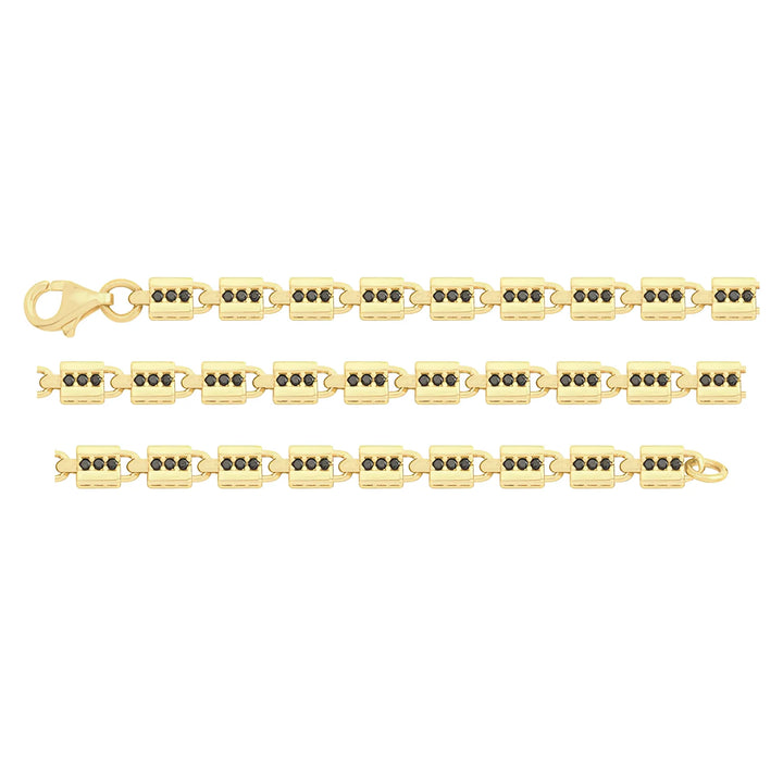 Solid gold bar link bracelet, 9.05 g — shown in three rows across the frame.