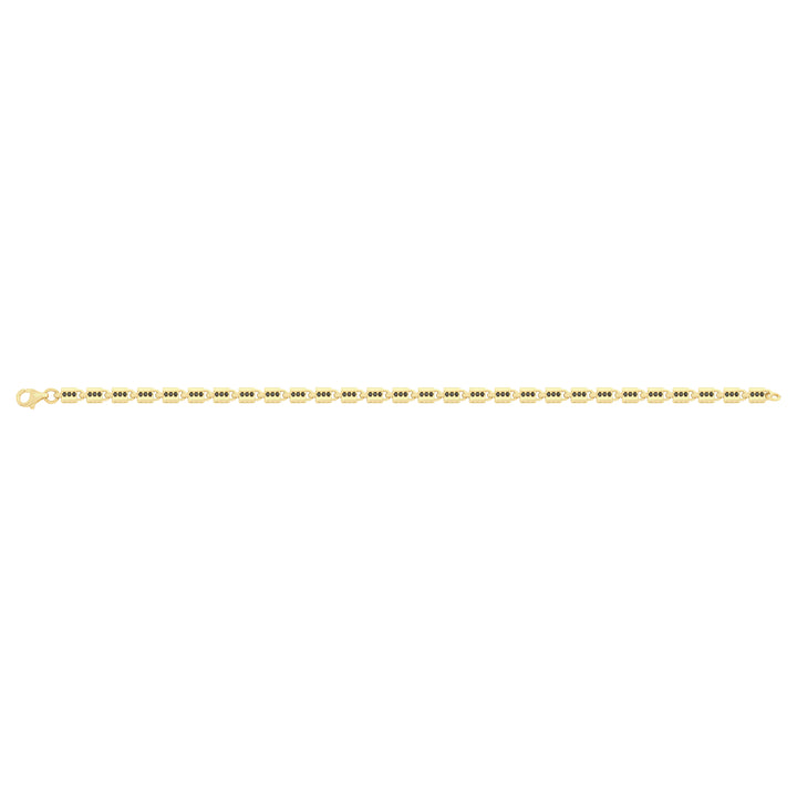 Solid gold bar link bracelet, 9.05 g — shown square on a plain background.