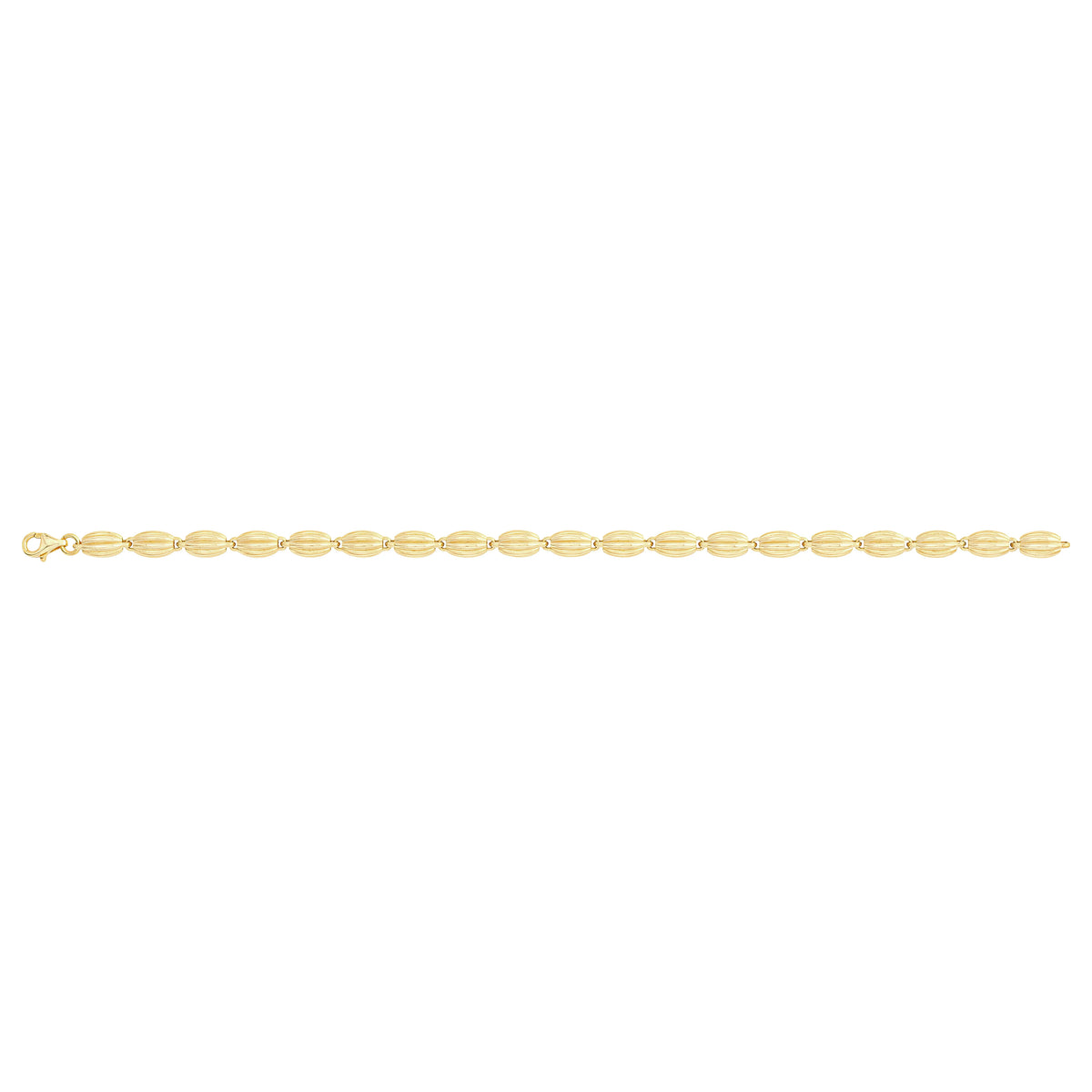 Solid gold bead bracelet, 8.10 g — shown square on a plain background.