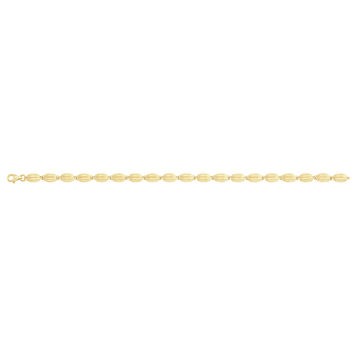 Solid gold bead bracelet, 8.10 g — shown square on a plain background.