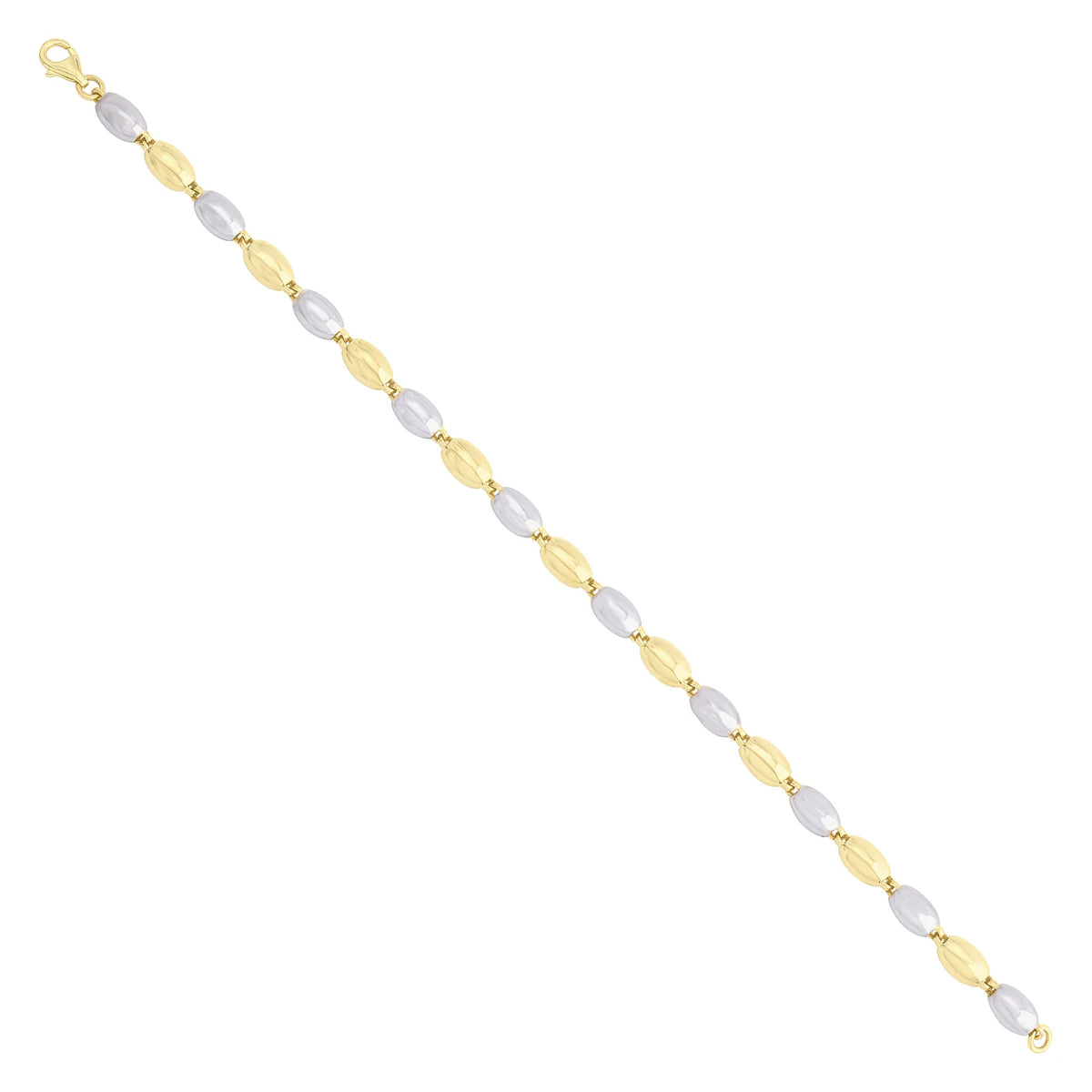 Solid gold bead bracelet, 5.50 g — shown at an angle across the frame.