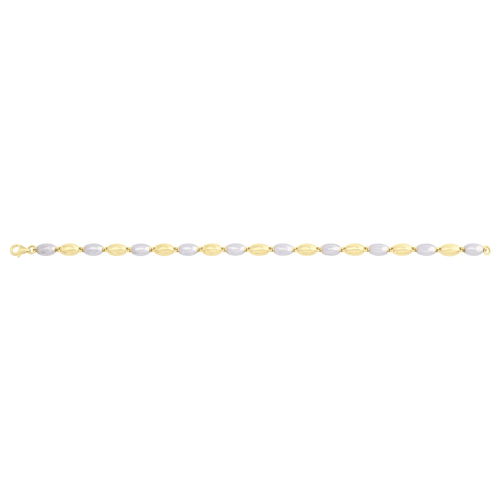 Solid gold bead bracelet, 5.50 g — shown square on a plain background.