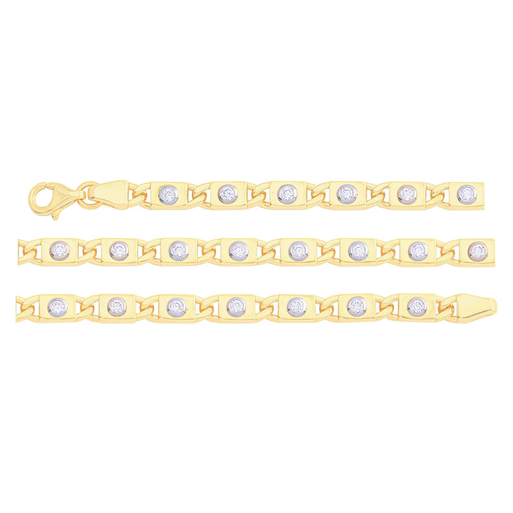Solid gold id bracelet, 6.40 g — shown in three rows across the frame.